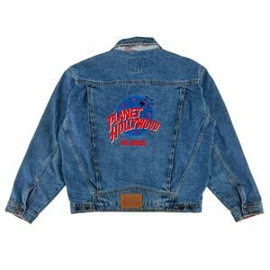 90s Planet Hollywood San Antonio denim jean jacket 1990s vintage kids XL